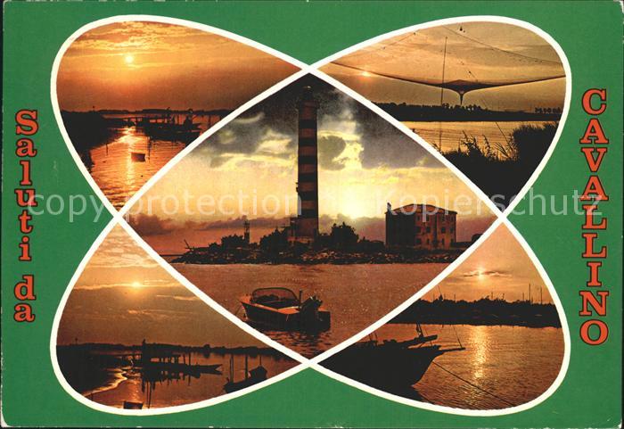 Cavallino-Treporti Leuchtturm Boote Sonnenuntergang