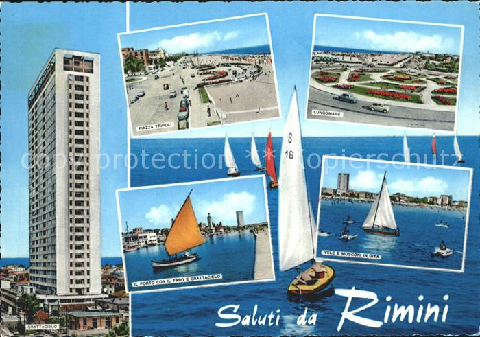 Rimini grattacielo piazza Tripoli il porto vele e mosconi in gita
