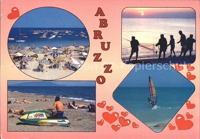 Abruzzo Region Strand spiaggia Fischer Segelboote Windsurfer