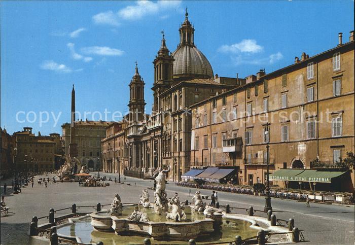 Roma Rom Piazza Navona Navona Platz Brunnen Ristorante 4 Fiumi