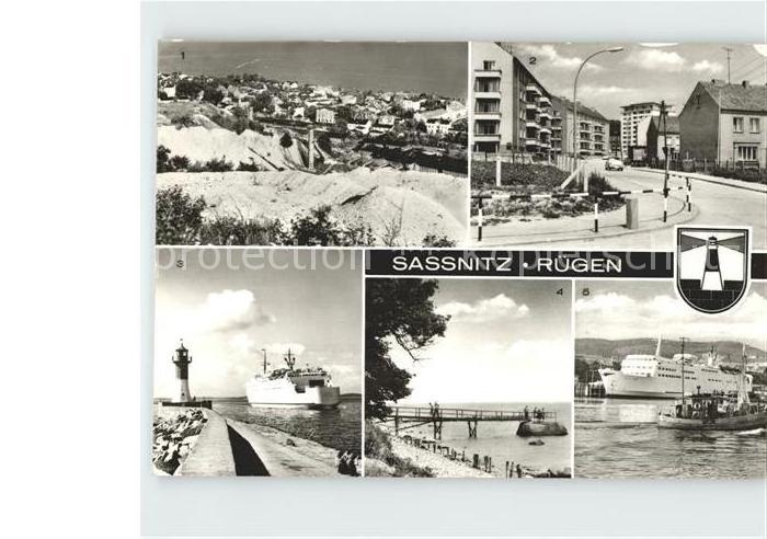 Sassnitz Ostseebad Ruegen August Bebel Strasse Schwedenfaehre Skane an der Mole