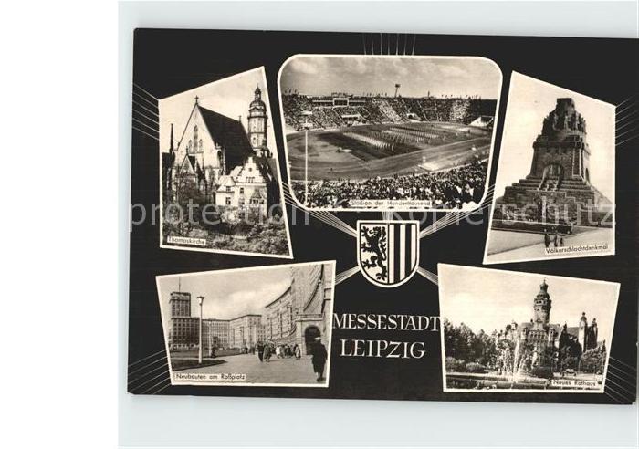 LEIPZIG Sachsen Voelkerschlachtdenkmal Neues Rathaus Thomaskirche Rossplatz