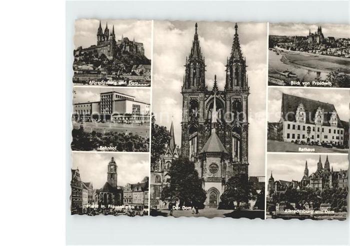 Meissen Elbe Sachsen Rathaus Dom Markt Bahnhof