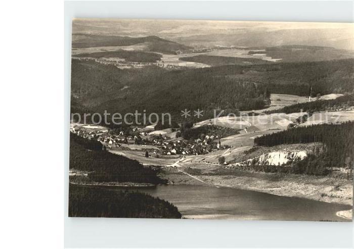 Sosa Erzgebirge Blick vom Auersberg mit Talsperre