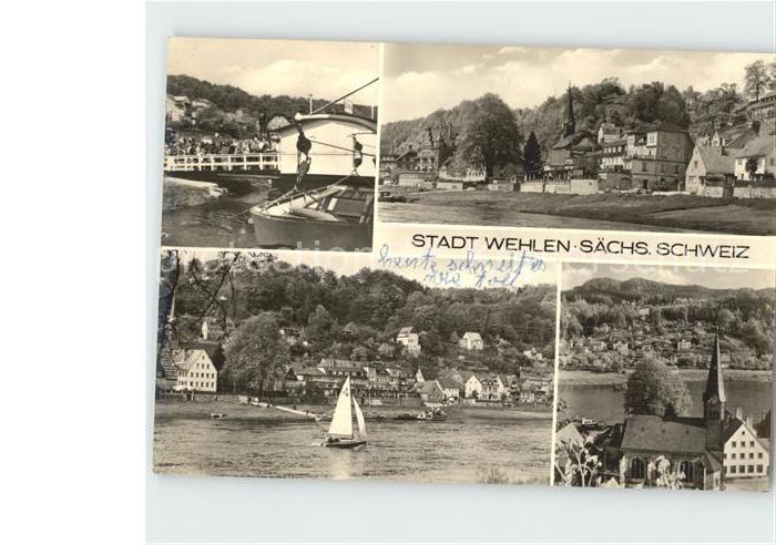 Wehlen Sachsen Teilansicht Segelboot Kirche