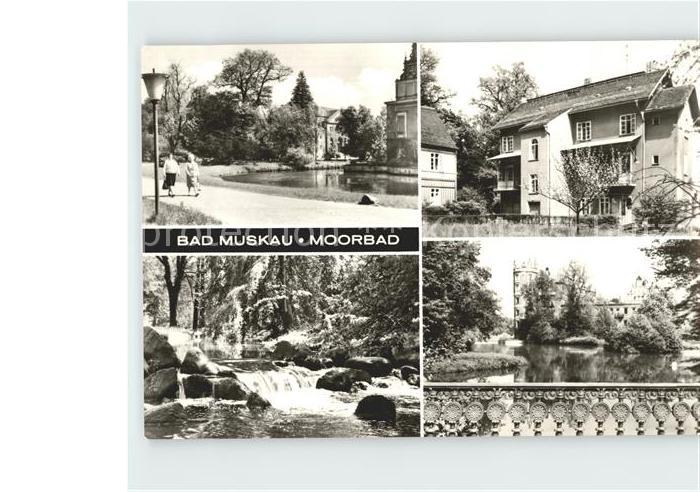 Bad Muskau Oberlausitz Moorbad Kurpark mit Teich