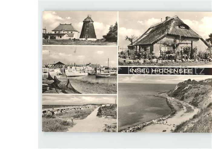 Insel Hiddensee Steilkueste Hafen Strand Vitte Altes Haus