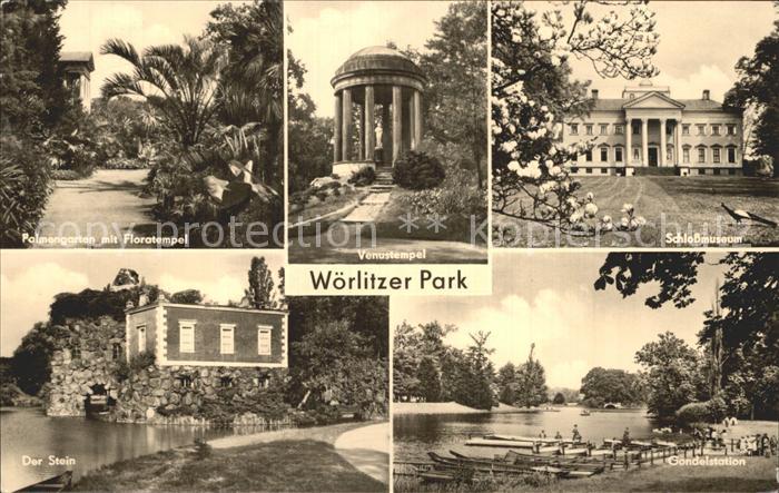 Woerlitz Park Stein Gondelstation Schlossmuseum Venustempel