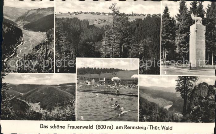 Frauenwald Thueringen Rennsteig Thueringer Wald Schwimmbad Monument Bohrstuhl