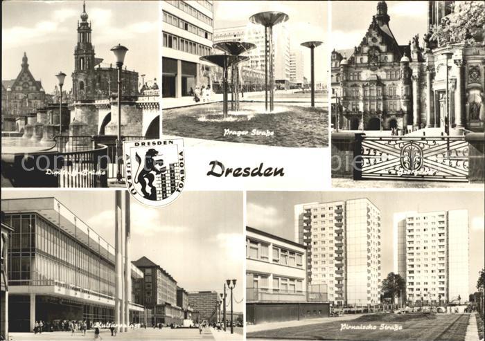 DRESDEN Elbe Prager Strasse Pirnaische Strasse Dimitroffbruecke