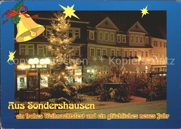 Sondershausen Thueringen Weihnachtsmarkt Abendstimmung