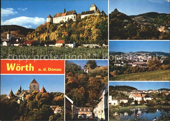 Woerth Donau Urlaubsort Burg Ortsansicht Donau