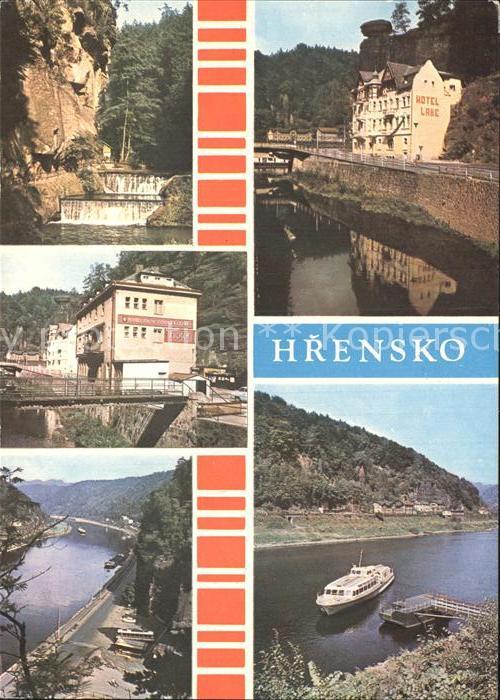 Hrensko Boehmische Schweiz Fluss Hotel Labe