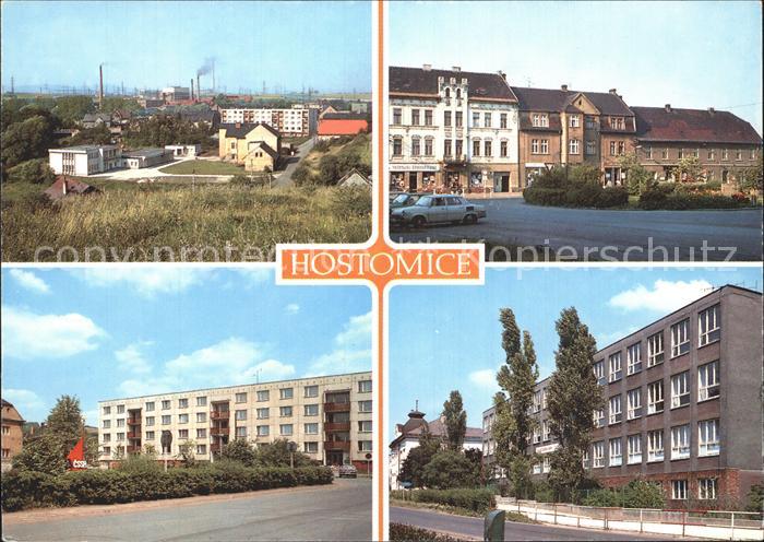 Teplice Hostomice Schulplatz Ortsansicht