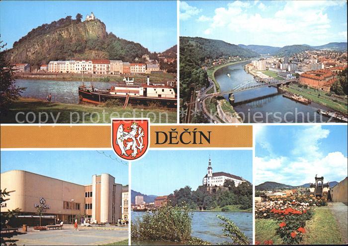 Decin Boehmen Schloss Schaeferwand Elbe