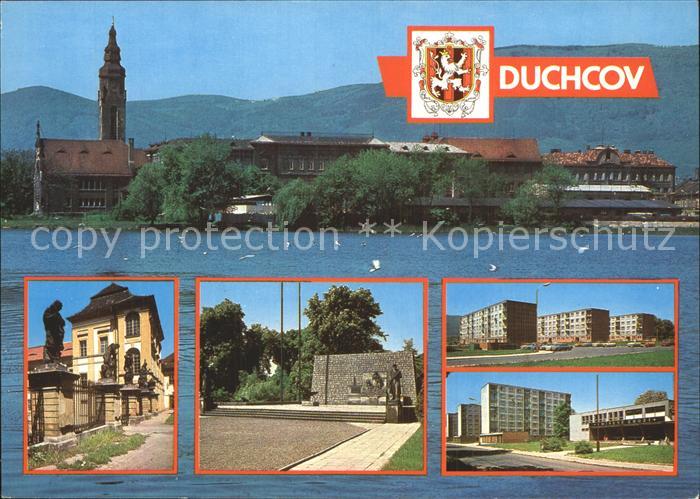 Duchcov Schloss Viadukt Hochhaeuser