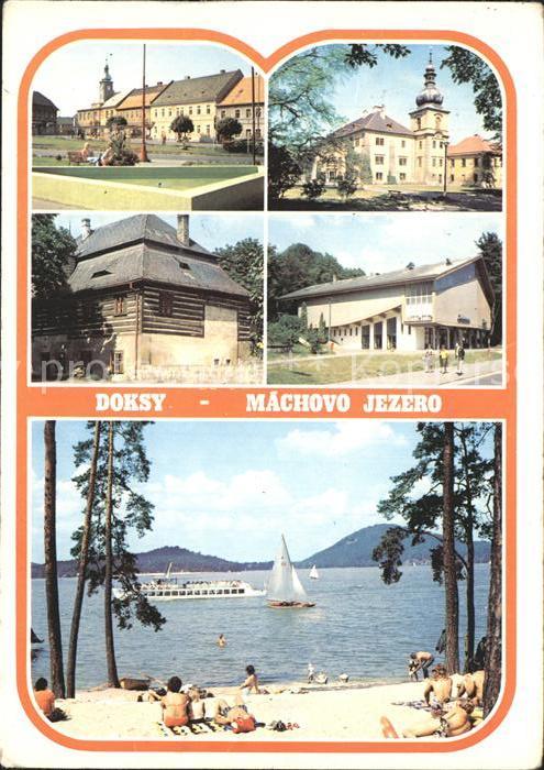 Doksy Hirschberg See  Kirche Park Badestrand