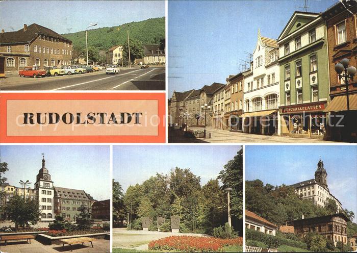 Rudolstadt Stadtteil Schwarza Thaelmannstrasse Blick Rathaus