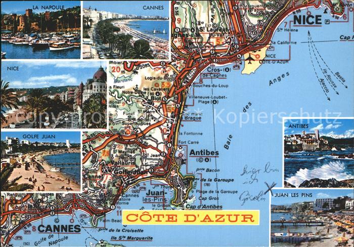 Nice  06 Nizza Panoramakarte Nice Cannes Golfe Juan