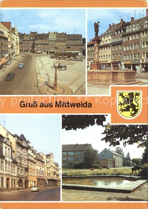 Mittweida Markt Friedensbrunnen Rathaus Bahnhofsplatz