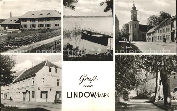 Lindow Mark Evangelische Kirche Kloster Gudelack-See Ho-Hotel Ratskeller