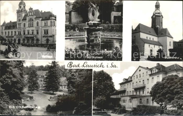 Bad Lausick Rathaus Fischbrunnen Stadtkirche