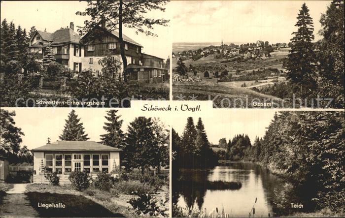 Schoeneck Vogtland Schwestern-Erholungsheim Liegehalle Teich