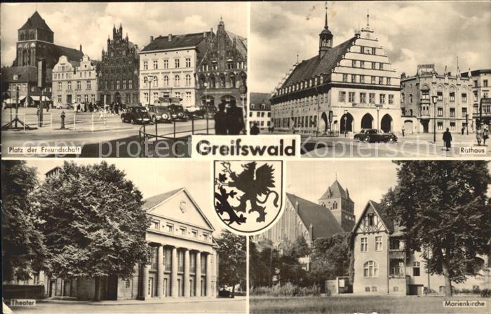 Greifswald Mecklenburg Vorpommern Rathaus Marienkirche Platz der Freundschaft Th