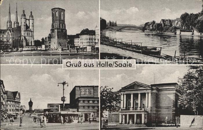Halle Saale Marktplatz Giebichenstein-Bruecke Theater des Friedens