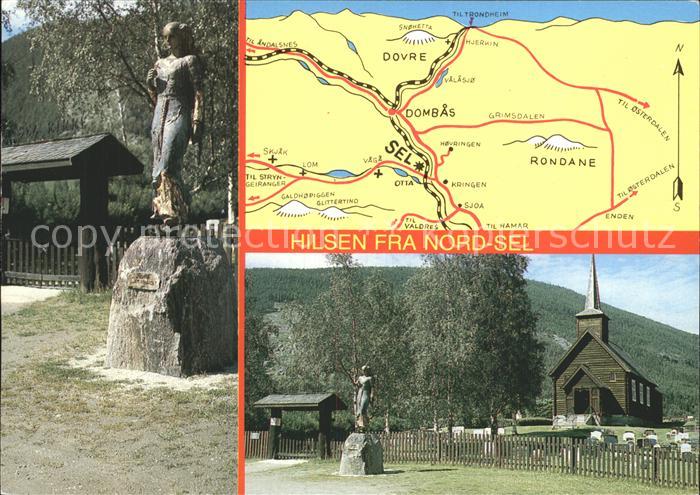 Gudbrandsdalen Kristin Lavransdatter statuen Nord-Sel kirke