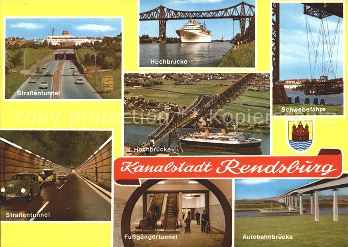 Rendsburg Schleswig-Holstein Schwebefaehre Hochbruecke Autobahnbruecke