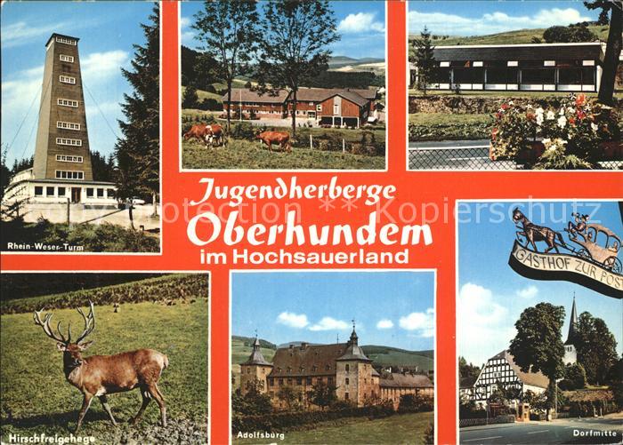 Kirchhundem Jugendherberge Oberhundem Hirschfreigehege Rhein-Weser-Turm