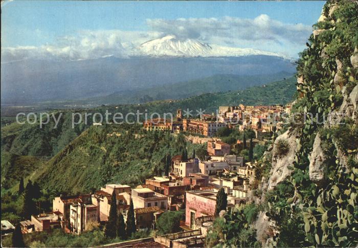Taormina Sizilien Panorama von Monte Croce