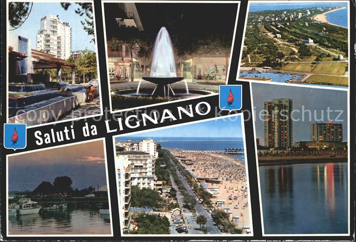 Lignano Fliegeraufnahme Skyline Promenade Brunnen