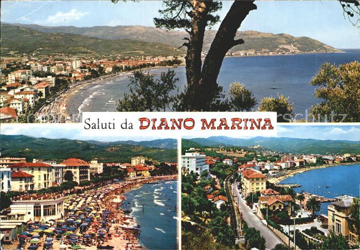 Diano Marina Blick auf die Stadt mit Strand und Promenade