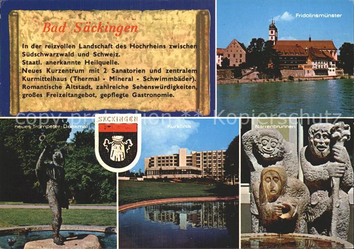 Bad Saeckingen Fridolinsmuenster Kurklinik Narrenbrunnen