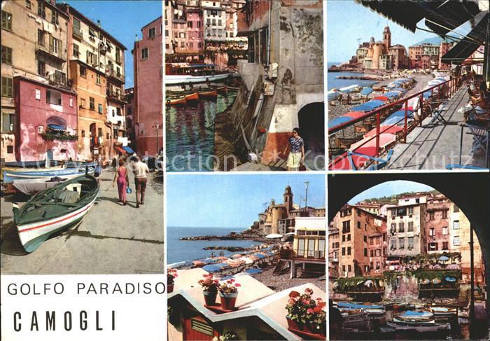 Camogli Golfo Paradiso Strand Boote Altstadt