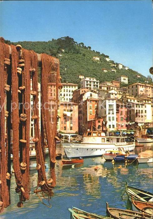 Camogli Fischernetze Boote Haeuser