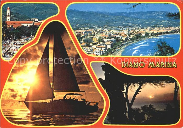 Diano Marina Stramd Segelboot Abendstimmung