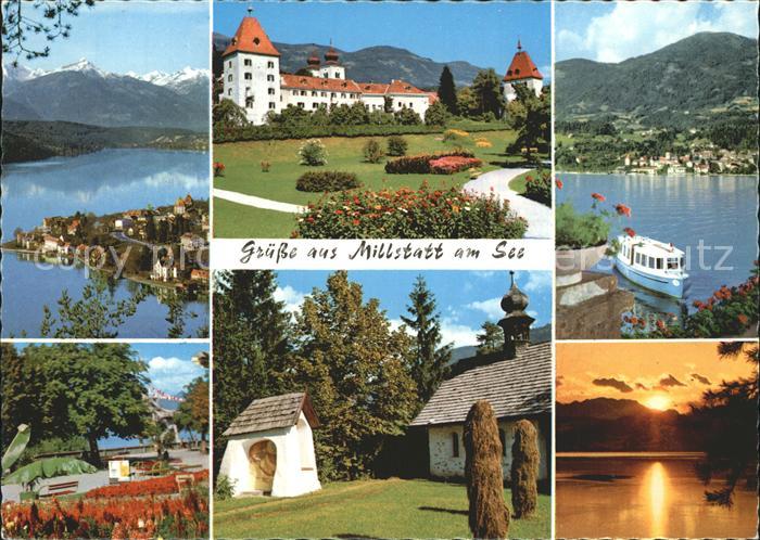 Millstatt Millstaettersee Millstaetter See Parkanlagen Abendstimmmung Kloster