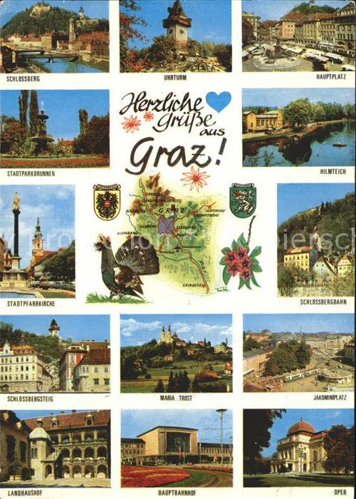 Graz Steiermark Schlossberg Stadtpark Hauptplatz Schlossbergbahn Oper