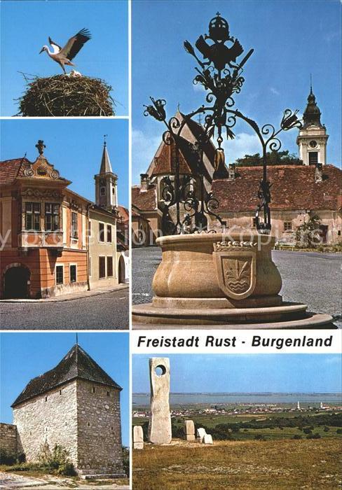 Rust Burgenland Storchennest Pfarrkirche Buergerhaus Adlerbrunnen Pulverturm