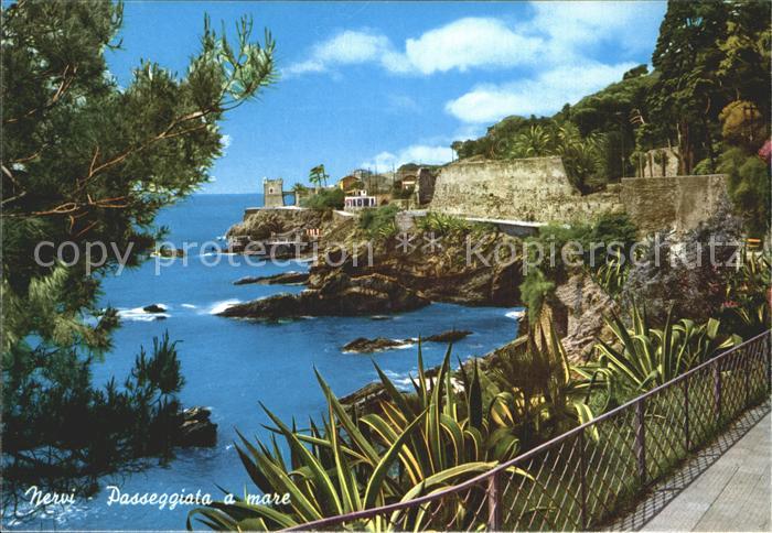 Nervi Strandpromenade Felsenriffe