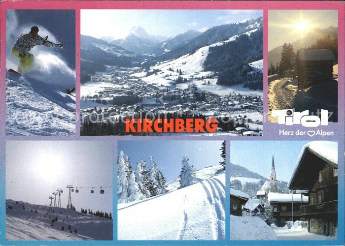 Kirchberg Tirol Skiparadies Brixental Seilbahn Ortsansicht Abendstimmung Winter