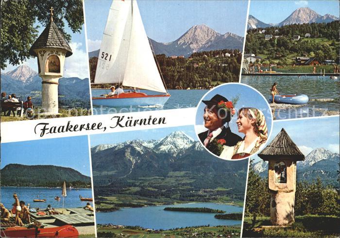 Faakersee Kaernten Ferienparadies Marterl Segelboote Strand Berge