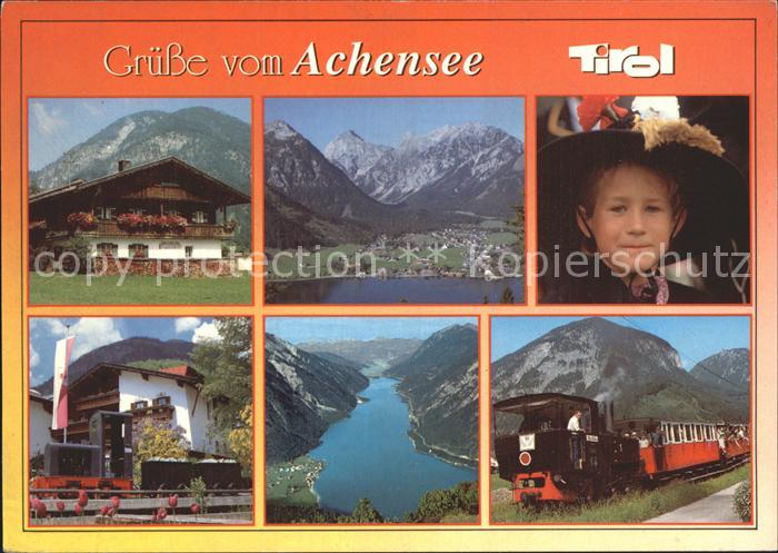 Achensee Tirol Achenseebahn Kind Trachtenhut Berge See Haeuser