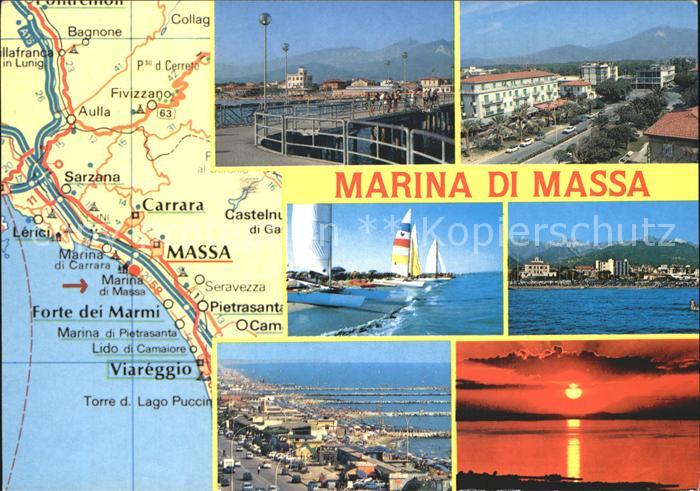 Marina di Massa Landkarte Hafen Abendstimmung
