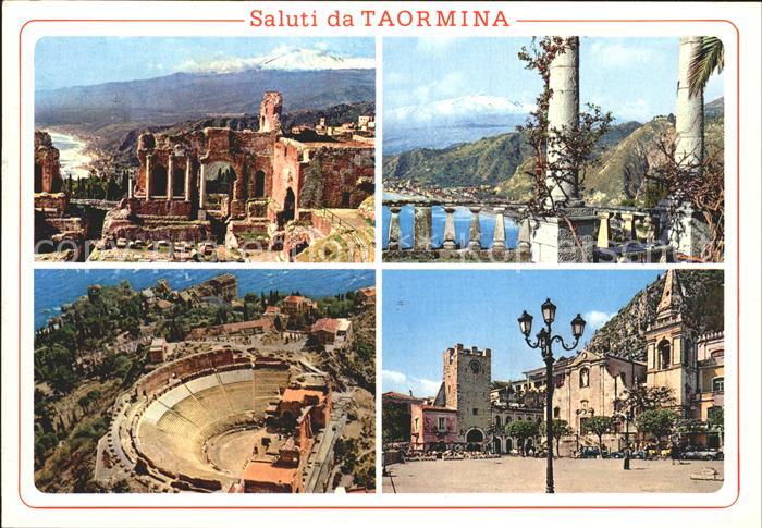 Taormina Sizilien Antiktheater Die Raenge Marktplatz