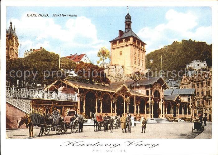 Karlsbad Eger Marktbrunnen Karlovy Vary Antiquites