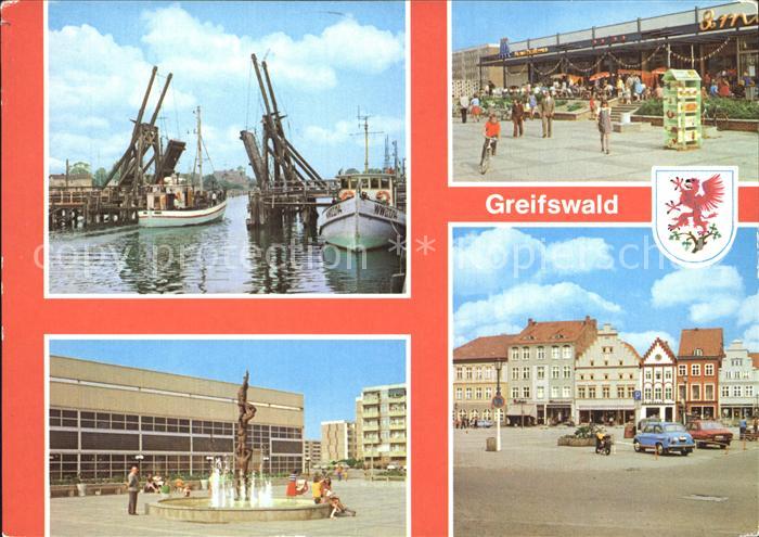Greifswald Mecklenburg Vorpommern Wiecker Bruecke Kaufhalle 8. Mai Platz der Fre